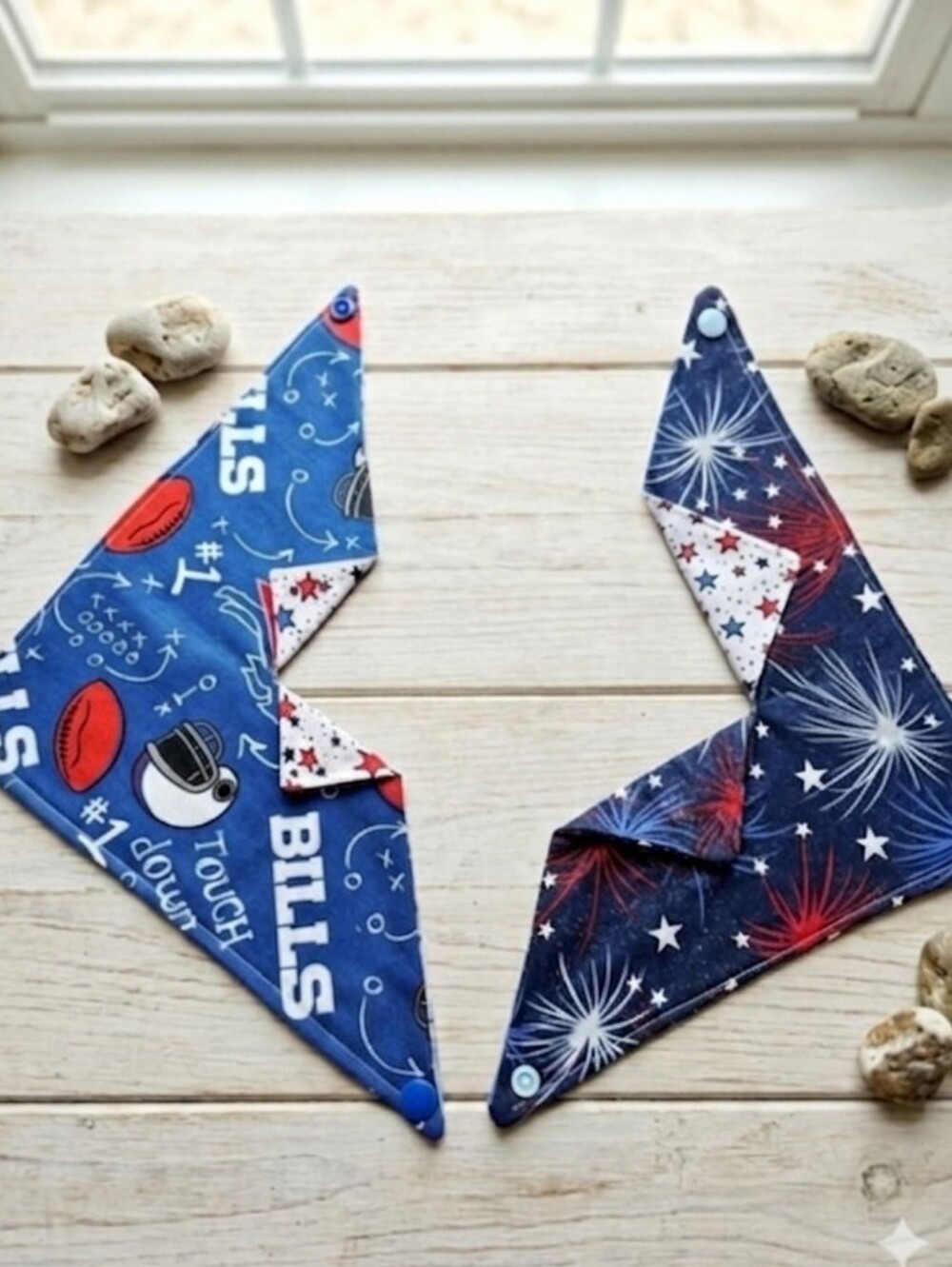 Buffalo Bills & Fireworks Game Day Dog Bandana